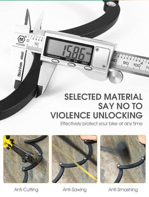 라이딩데이,[라이딩데이] 강력합금 폴딩 자전거자물쇠- 번호키방식 15mm 자전거락 705067